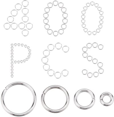 1 Doos 400Pcs 304 Rvs Dikke Sterke Jump Ringen Zilveren Metalen Ringen Craft Gepolijst Gladde Connector Springringen Voor Sieraden Maken Charms Diy Sleutelhanger Ketting Armband Accessoires