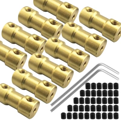 Dailygoody - Messing As Koppeling - Rigid Clutch - DIY Motoren - 10x 2.3mm tot 3mm - Motoronderdelen - Verbindingselementen - Geschikt voor motorbouw