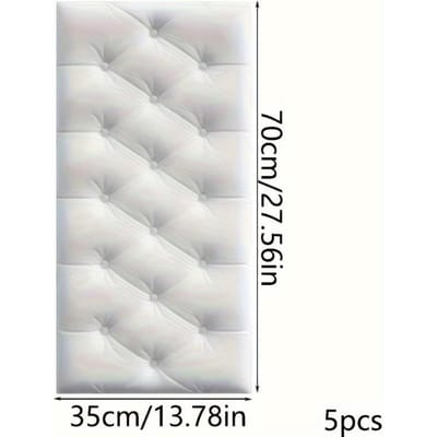 5/10 stuks 3D anti-botsings muurstickers Tatami bed zacht rugkussen zelfklevende muurstickers pellen en plakken behang muurdecoratie! 5pcs wit