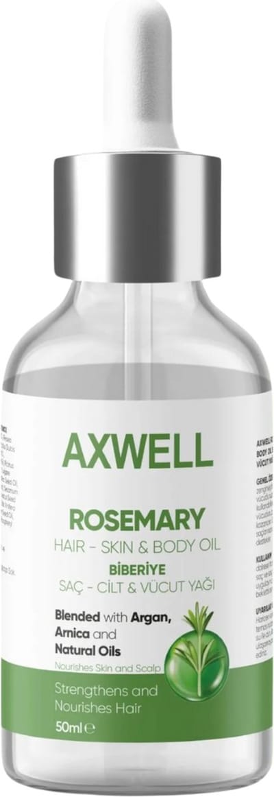 Axwell Rozemarijnolie 50 ml - Haar, Huid & Lichaam Olie - 100% Pure Essentiële Olie