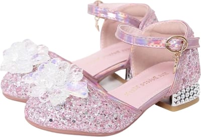 Prinsessen schoenen - Het Betere Merk - met hakje - voor bij je prinsessenjurk - handschoenen - maat 26 - roze prinsessen schoenen plastic