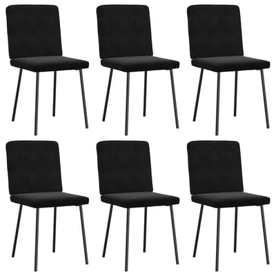 vidaXL - Eetkamerstoelen - 6 - st - fluweel - zwart