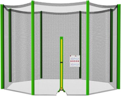 Vervangend Trampolinenet Veiligheidsomheining voor Ronde Trampolines 3,64 m (12 ft) met 8 Palen