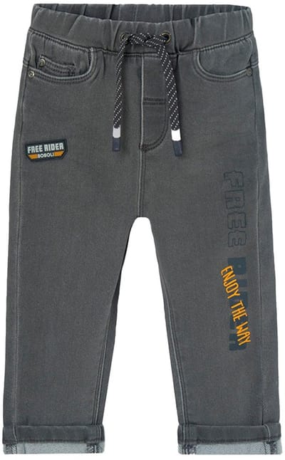 Boboli Denim Knit Broek Grijs 12 Months Meisjes