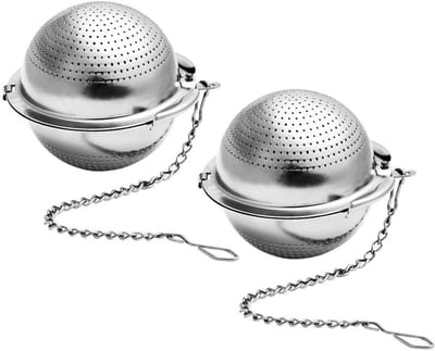 Solidchoice - Set van 2 RVS Theefilters met Ketting voor Theepotten