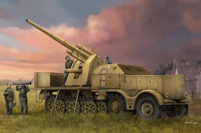 Trumpeter Modelbouwpakket Militaire voertuigen - 09577 Schwerer Zugkraftwagen 18 t - with 8.8 cm Flak Plastic - 1:35 - Modelbouw