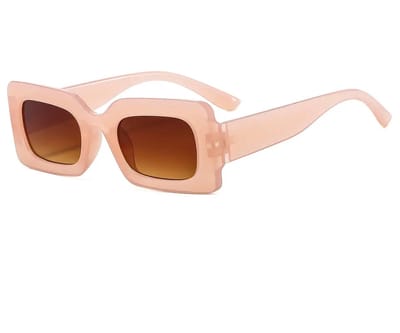 Loud and Clear® - Zonnebril - Festival Bril - Rave Bril - Festival - Beige - Rechthoekig
