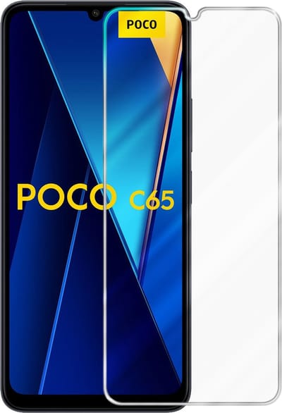 Cadorabo Screenprotector geschikt voor Xiaomi Poco C65 - Pantser film Beschermende film in KRISTALHELDER Geharde (Tempered) display beschermglas in 9H hardheid met 3D Touch