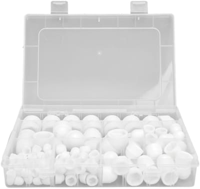 160 Stuks Hexagon Moer Beschermkap Set - Moerkappen voor M4 M5 M6 M8 M10 M12 - Wit Assortiment voor Bevestigingsmaterialen