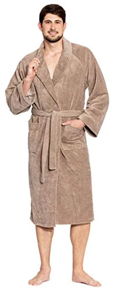 Unisex badjas van katoen en bamboe, 330gsm, knuffelzacht en modern