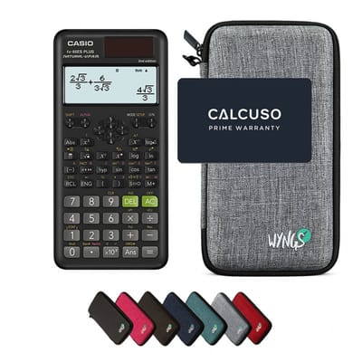 Casio fx-85ES Plus 2nd edition incl. WYNGS Beschermhoes Lichtgrijs - Wetenschappelijke Rekenmachine - Basis Pakket