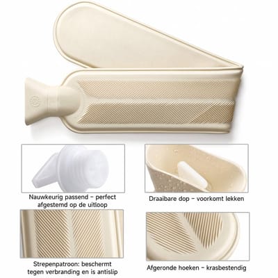 Lange Warmwaterkruik 2L Rubberen Warmwaterzak Extra Lange Heupwarmer Handwarmer Buikwarmer Met Zachte Pluchen Hoes Voor Winter Thuis