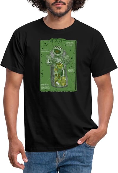 Sesamstraat Oscar Anatomie Vuilnisbak T-Shirt Heren