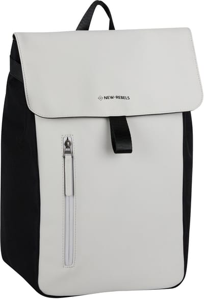 New Rebels Ceres Dothan Zwart Lichtgrijs 15L Rugtas met Flap Waterafstotend Laptop 15.6