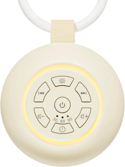 Witte ruismachine - Slaapgeluiden machine - Rustgevende slaap - 24 kalmerende geluiden - Compact draagbaar - Wit