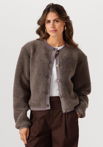 Notre-V Nv-gia Truien & vesten Dames - Sweater - Hoodie - Vest- Taupe - Maat XXL