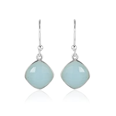 SilverGems Zilveren oorhangers met Chalcedoon edelstenen