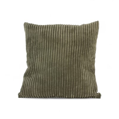 Dog's Companion - Olijfgroen sierkussen 45x45cm van giant ribcord | luxe velours corduroy kussen voor de bank of op bed in olive, army green en moss green | DogsCompanion.com - Olijfgroen giant ribcord sierkussen