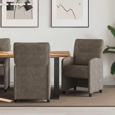 Eetkamerstoelen met wieltjes - Stoelen set Keukenstoelen - Comfortabel Zitten - Ergonomisch Design - 57 x 67 x 95 cm