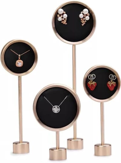 Juwelrek Set - Sieradenhouder Display - Etalage Decoratie - Metaal Constructie - Set van 4 - Zwart