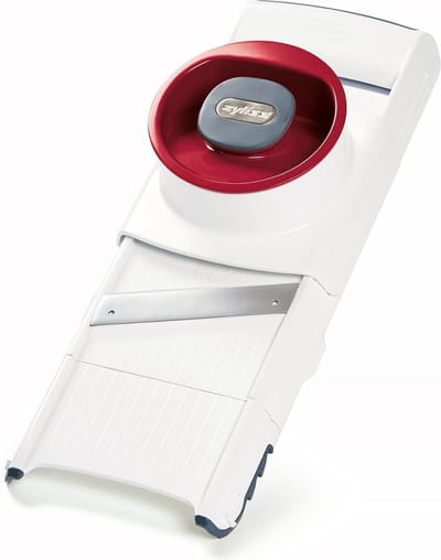 Zyliss 4-in-1 Handmatige Mandoline & Rasp - Wit - Multifunctioneel Groenteschaaf - 4 Verwisselbare Functies - Met Veiligheidshouder