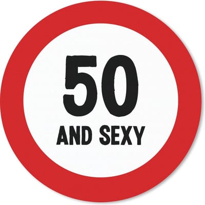 Muismat rond 20x20 cm - Mousepad Jubileum - 50 Jaar - Rood - Wit - Ronde muismatten