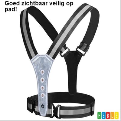 *** Hardloopverlichting - Reflectie voor Hardlopen - Reflectievest - Veiligheidsvest - Hardloop Accessoires - LED Hardloopvest - Rood licht - Zichtbaar in het donker - Veilig Onderweg - van Heble® ***