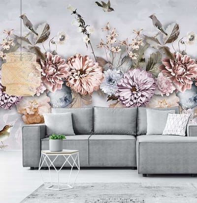 INGK - Floral Utopia Behang - Cool Florals