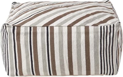 Homescapes Designer Kruk Poef Kubus Selam grijs wit - L
