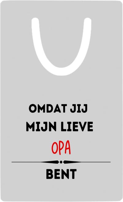 Hacebo® - omdat jij mijn lieve opa bent metalen boekenlegger - Opa - de liefste opa - verjaardag - cadeautje voor opa - kado - geschenk Bladwijzer boekenleggers - 7.6 cm x 5cm