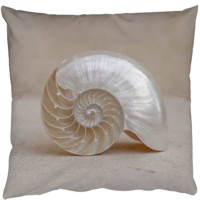 Sierkussens - Kussentjes Woonkamer - 50x50 cm - Schelp - Spiraal - Beige