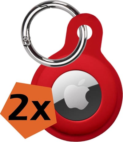 Hoesje Geschikt voor Apple AirTag Sleutelhanger Hoes Siliconen Hoesje - Siliconen Hoesje Geschikt voor Apple AirTag-Sleutelhanger Hoesje - Donkerrood - 2 PACK