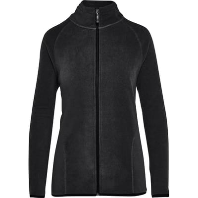 Zwart micro-fleece dames model met rits en opstaande kraag model Signature Tagless merk SG maat S