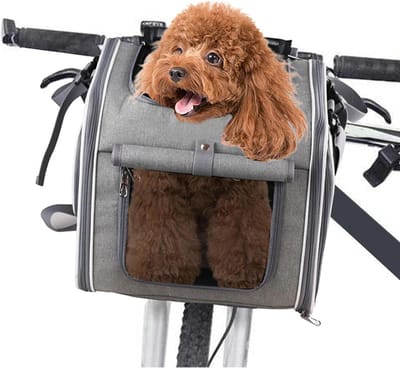 Fietsmand Huisdier - Draagtas Hond Kat - Veilig Vervoeren - Uitbreidbaar Ontwerp - Tot 8 Kg - Grijs