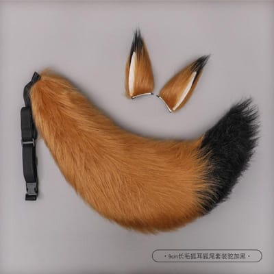 Dier Pluche Vossenoren Haarband Staart Pak Cosplay Lolita Kattenoren Haarspeld Staart Beest Hoofddeksel Set Feest Kostuum Accessoires