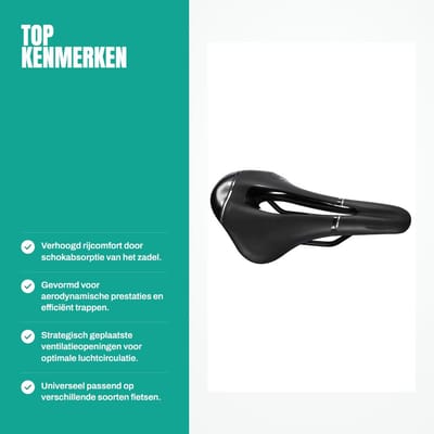 Dailygoods- Fietszadel Comfort - Schokabsorberend - Geventileerd - Zacht Gevoerd - Versterkte Basisstructuur - Voor Binnen/Buiten - Fietszitkussen