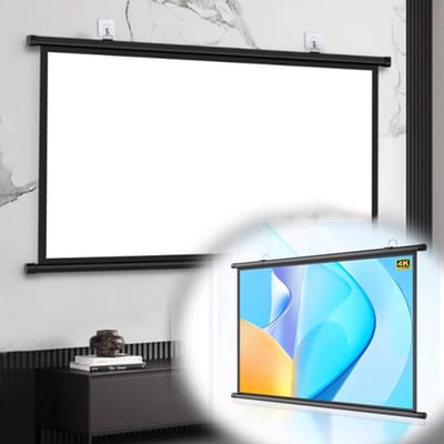 Projectiescherm - Beamer gordijn - Thuisbioscoop creëren - Installatie zonder perforatie - 60 inch - Wit