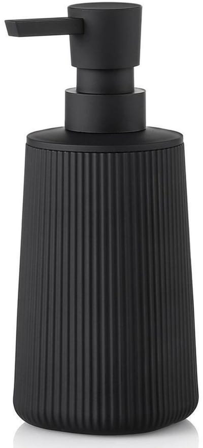 GELLDG Zeepdispenser - Kunststof - Afwasmiddeldispenser - Badkamerzeepdispenser - Druktype - Geschikt voor badkamer, aanrecht en keuken - Zwart