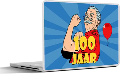 Laptop sticker - 13.3 inch - Man - Verjaardag - Jubileum - 100 Jaar - 31x22,5cm - Laptopstickers - Laptop skin - Cover