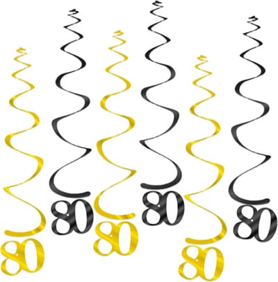 BTH – Slingers – Verjaardag Versiering – Feestversiering - 80 Jaar - Slinger – Decoratie - Feest Artikelen - Zwart Goud