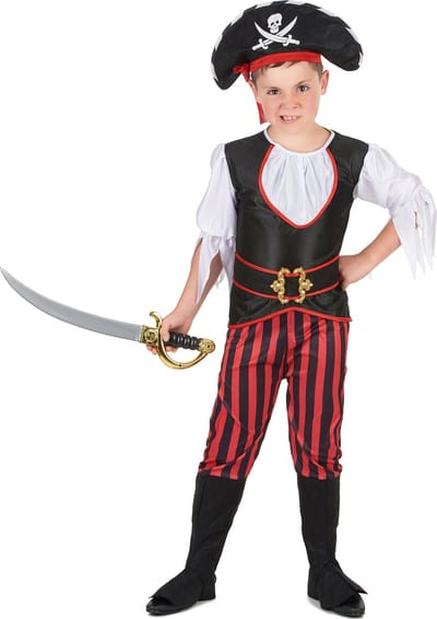 Vegaoo - Piratenpak met doodskop hoed voor jongens