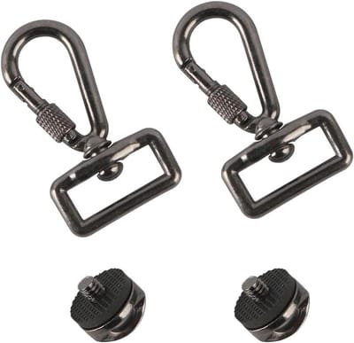 MK Stoer -Camerariem Draad D-ring Camerariem 1/4" Schroef voor SLR Camera Montageschroef Camerariem (Set van 2) - Draagcomfort - Duurzaam - Zwart - Veiligheid - Vervanging - Bevestiging - Geschikt voor SLR Camera's - Zwart.