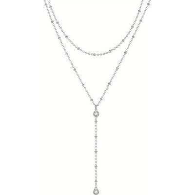 Europese en Amerikaanse Mode Niche High-end Dubbellaags Gestapelde Ketting met Franjes Ronde Kralen Exquise Lichte Luxe Veelzijdige Sleutelbeenketting one-size white