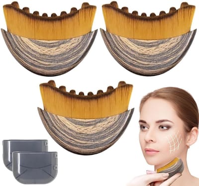 Gezichtsborstel - 3 Stuks - Anti Cellulitis Brush - Gezichtsverzorging - Lymfecontourborstel Voor Het Gezicht - Anti Rimpel - Doorbloeding - Dry Brushing - Reduce Puffiness - Vermoeidheid Verlichten - Geschikt Voor Gezicht, Kin En Kaaklijn