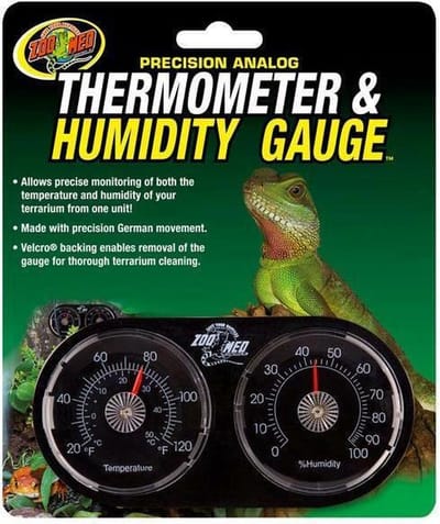 Precision  Analog Thermometer & Humidity Gauge ZooMed