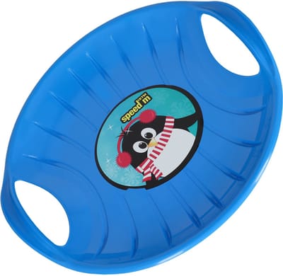 KOTARBAU® Glijschotel, Sneeuwschijf, Kunststof, 60 cm, Blauw, Sneeuw Slee, met Handgrepen, voor Kinderen en Volwassenen, Schotel Slee Plastic, Bobsleeën, Sneeuwglijder, Duurzaam