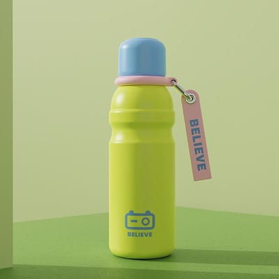 Nieuwe Kleurrijke Begeleidende Buiten Thermosbeker Kantoor Hoge Uitstraling Waterbeker Mannen en Vrouwen Grote Capaciteit Waterbeker Direct Drinken 600ml