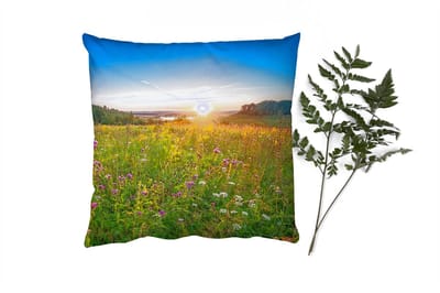 Sierkussens - Kussentjes Woonkamer - 40x40 cm - Zon - Gras - Bloemen