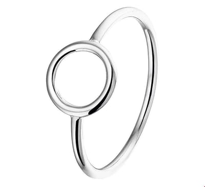 Zilver Gerhodineerde Ring cirkel 1324021 18.50 mm (58)