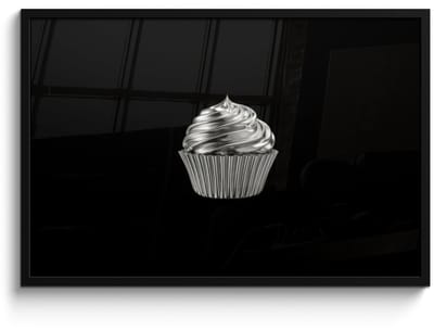 Poster in lijst - Fotolijst 90x60 cm - Posters - Cupcake - Luxueus - Zilver - Posterlijst zwart - Decoratie - Wanddecoratie woonkamer - Muurdecoratie slaapkamer